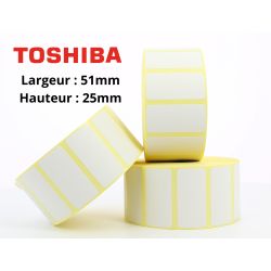 Etiquettes adhésives51x25mm mandrin 25mm Ø127 rouleau de 2580 étiquetttes