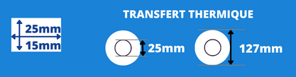 Rolle mit Pergamentetiketten 25x15mm für Etikettendrucker mit Farbband