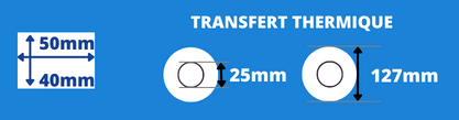 Etikettenrolle 50x40mm 25mm Kern für Toshiba Zebra Tsc Sato internec Datamax